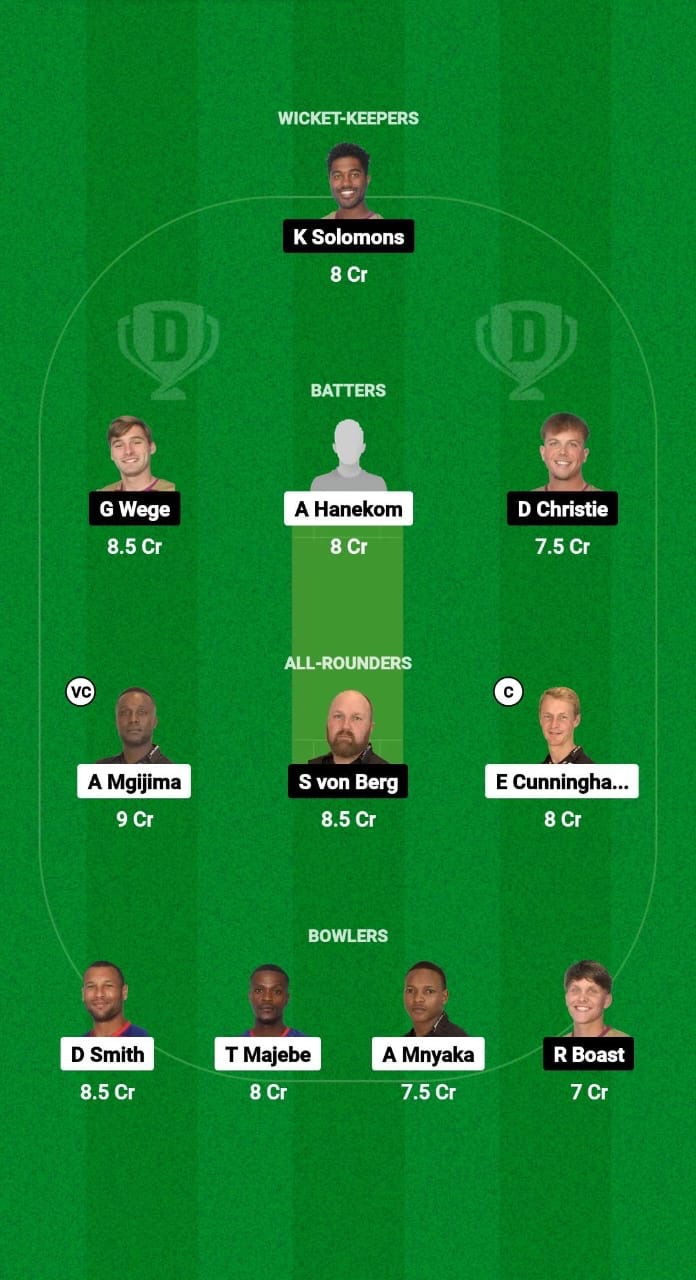 VDS vs MAT Dream11 Prediction Fantasy Cricket Tips Dream11 Team South Africa T20 Boland League