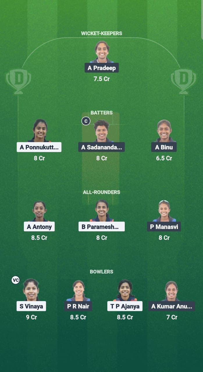 549e4658 07d7 44da 8a90 3b603360d581 RUB vs SAP Dream11 Prediction Fantasy Cricket Tips Dream11 Team Kerala T20 Womens Challenger Trophy