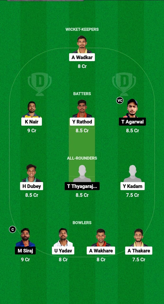 VID vs HYD Dream11 Prediction Fantasy Cricket Tips Dream11 Team India Domestic Test Championship