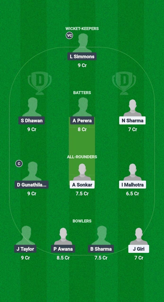 BBY vs DLR Dream11 Prediction Fantasy Cricket Tips Dream11 Team Legends 90 - 20