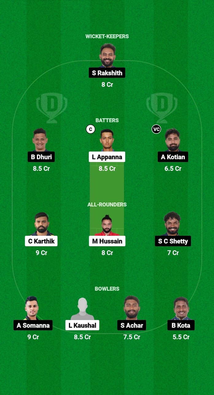 TBS vs MTM Dream11 Prediction Fantasy Cricket Tips Dream11 Team Karnataka Coastal Big Bash League T20