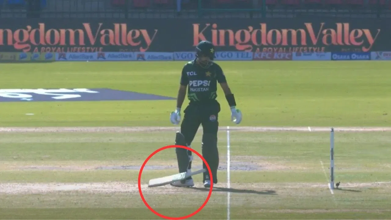 Babar Azam Throws Away Bat