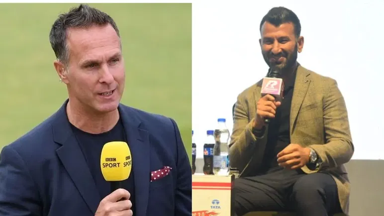 Cheteshwar Pujara And Michael Vaughan