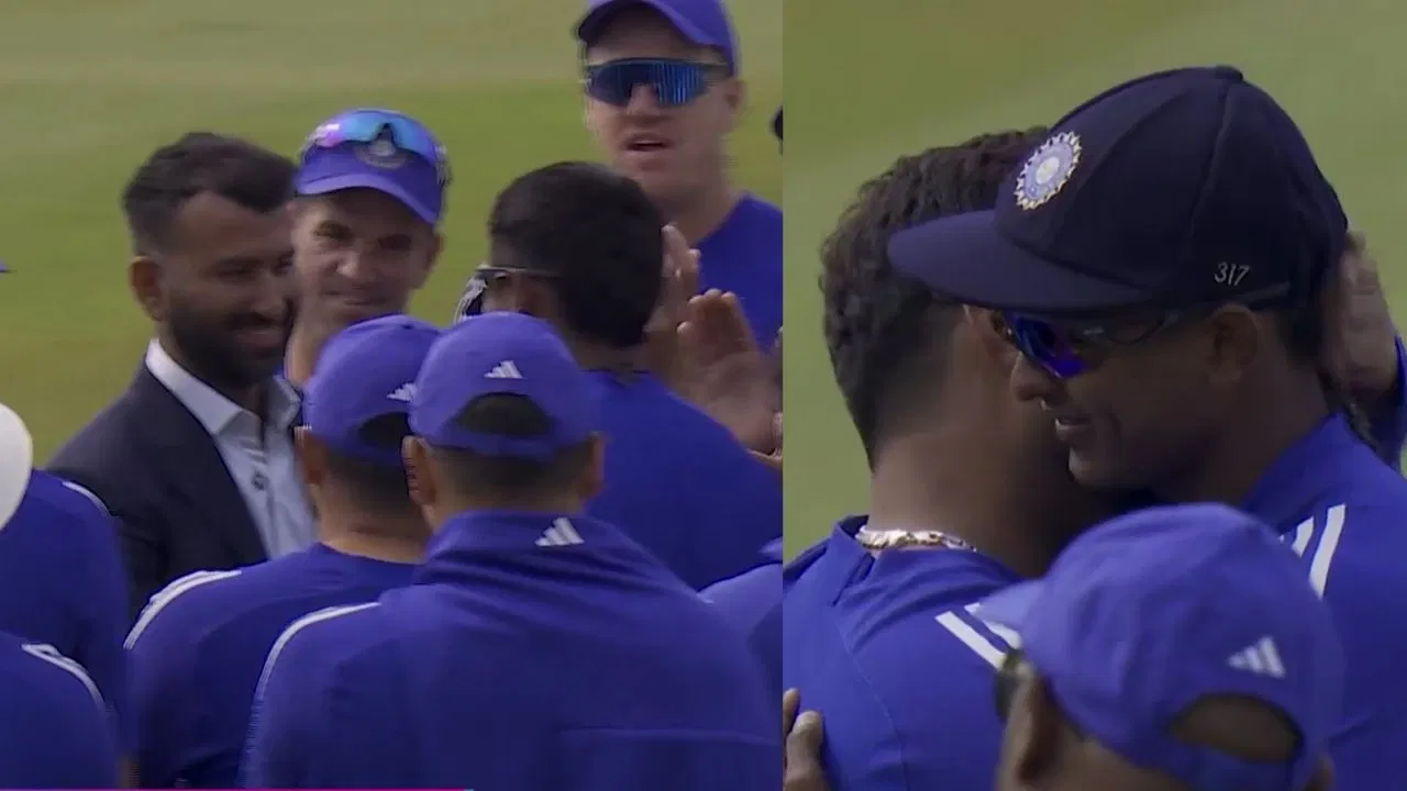 Cheteshwar Pujara Hands Test Cap To Sai Sudharsan