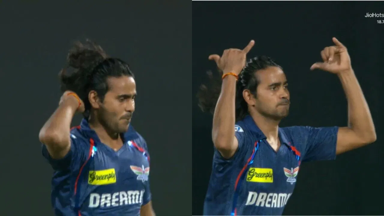 Digvesh Rathi Neymar Celebration After Dismissing Axar Patel