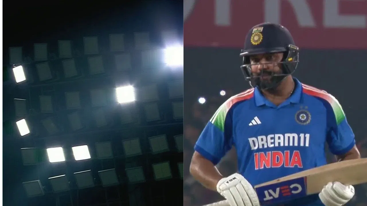 India Floodlights Go Off Rohit Sharma Frustrated