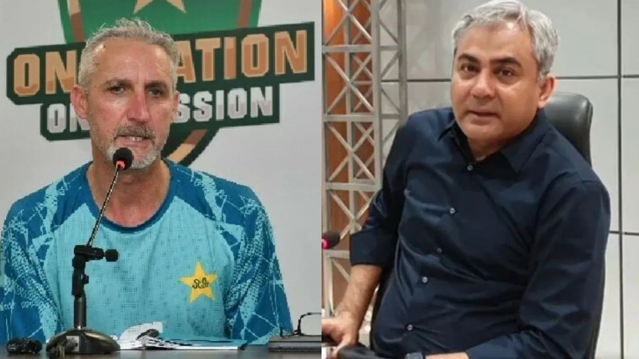 Jason Gillespie and Pakistan Cricket Board Chief Mohsin Naqvi