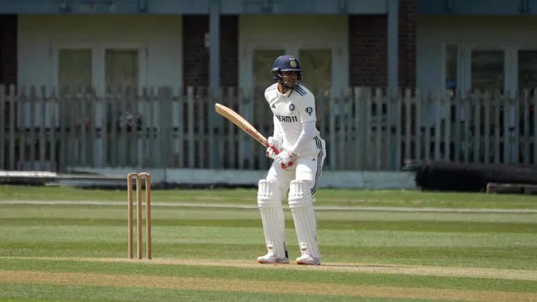 Shubman Gill in action for India against India A