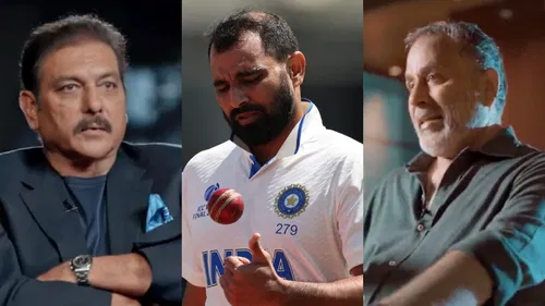 Ravi Shastri, Mohammed Shami and Bharat Arun