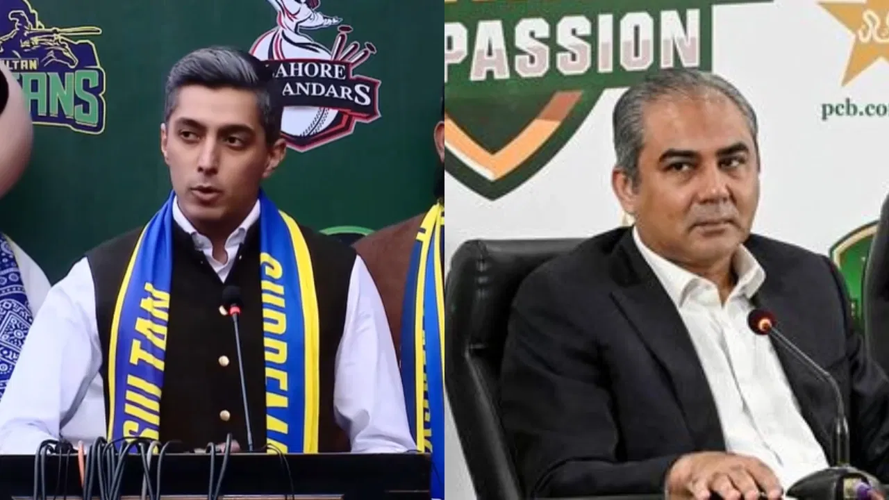 PSL team owner Ali Tareen and PCB boss Mohsin Naqvi