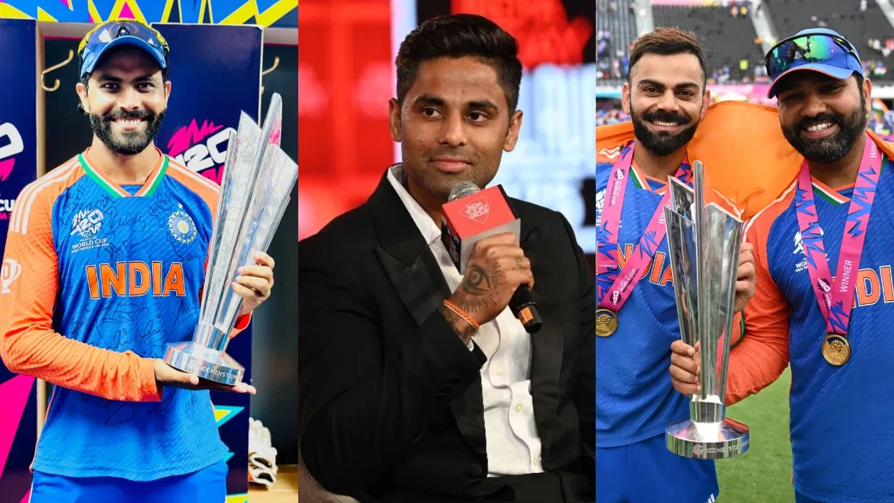 Ravindra Jadeja, Suryakumar Yadav, Rohit Sharma and Virat Kohli