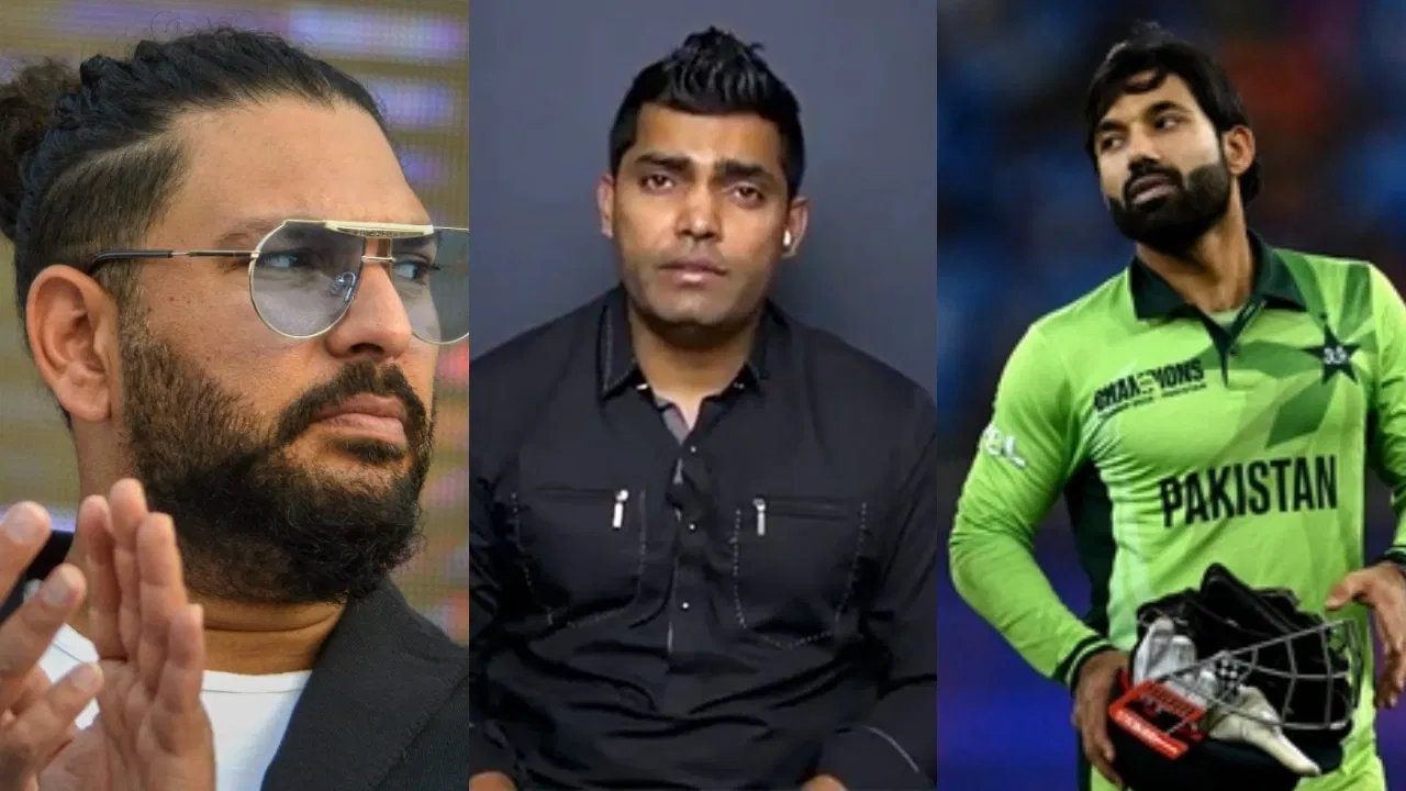 Yuvraj Singh, Umar Akmal and Mohammad Rizwan