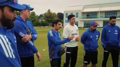 Gautam Gambhir with Indian cricket team