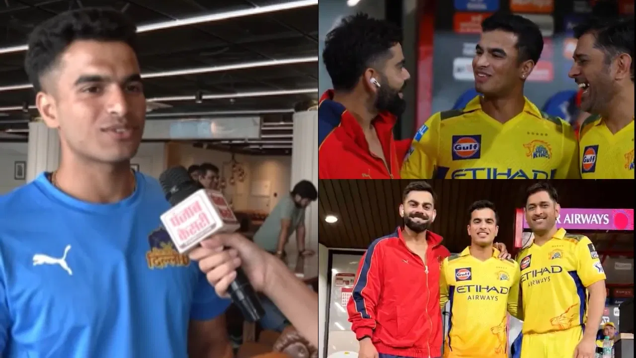 Vansh Bedi, MS Dhoni and Virat Kohli