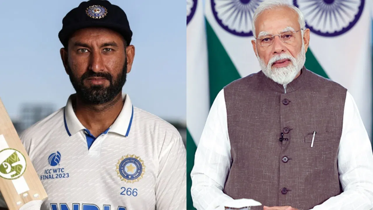 Cheteshwar Pujara and Narendra Modi