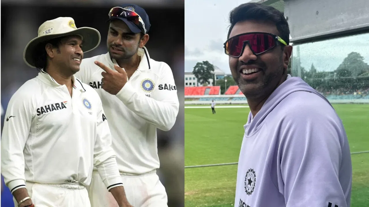 Virat Kohli, Sachin Tendulkar and Ravichandran Ashwin
