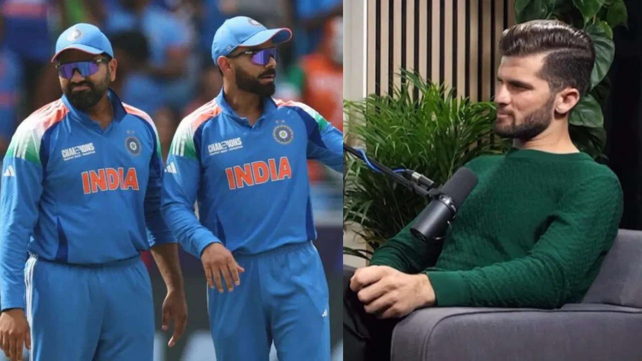 Virat Kohli, Rohit Sharma and Shaheen Afridi