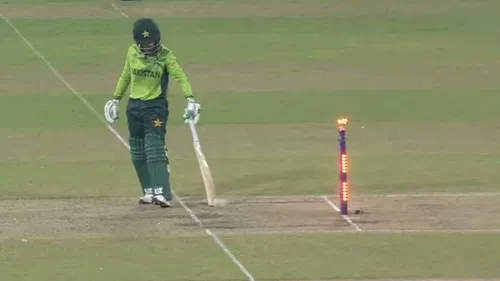 Muneeba Ali in action at India vs Pakistan clash
