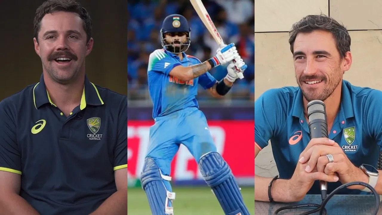 Travis Head, Virat Kohli and Mitchell Starc