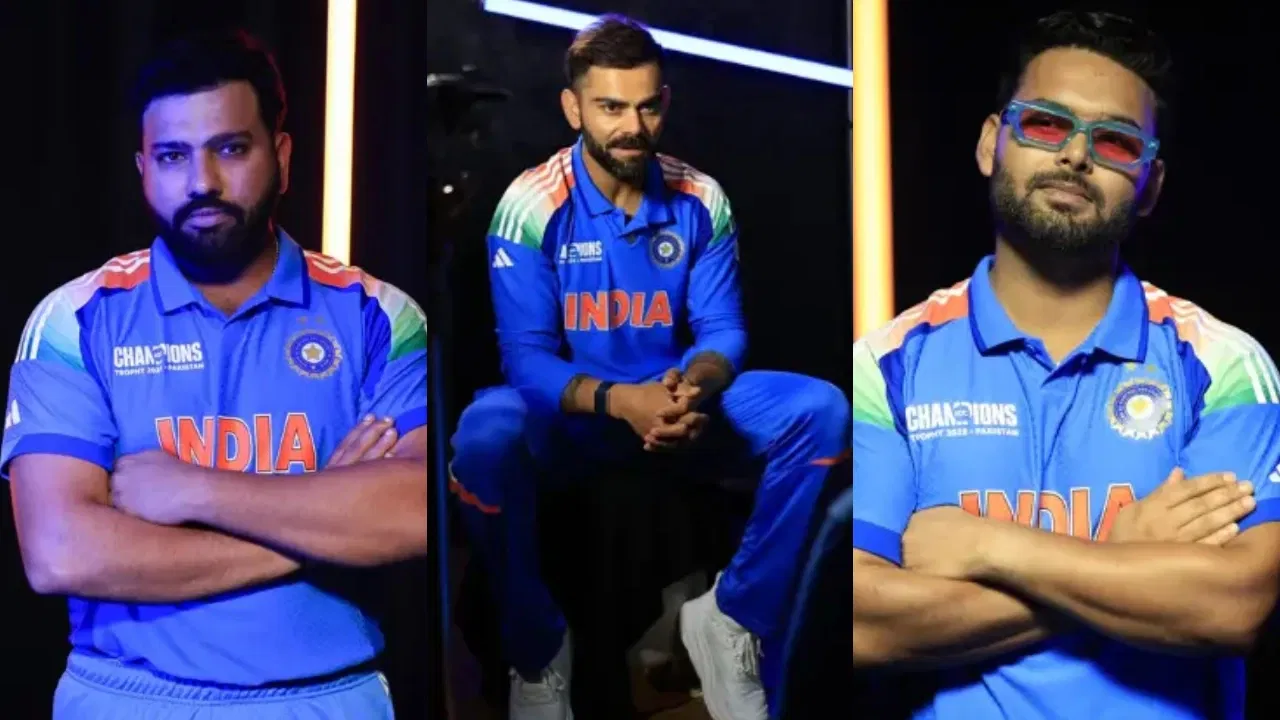 India players in ICC Champions Trophy jersey