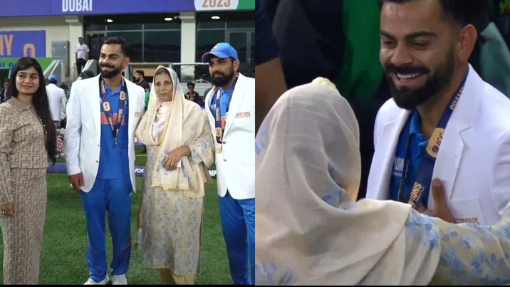 Virat Kohli with Mohammed Shami's family