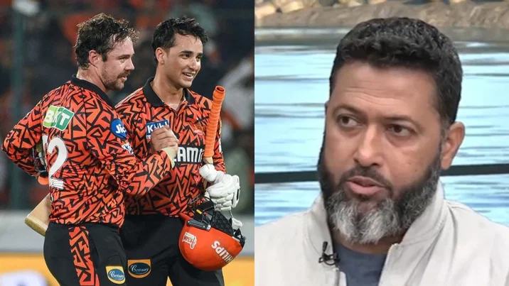 Travis Head, Abhishek Sharma of Sunrisers Hyderabad and Wasim Jaffer