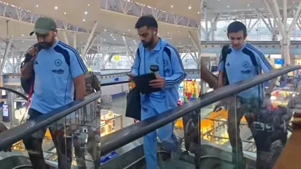 Indian cricket team at Raipur Airport