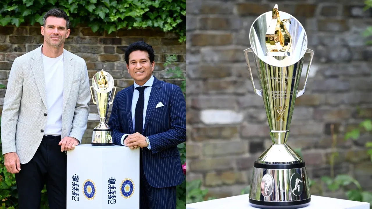 Sachin Tendulkar and James Anderson unveil Anderson-Tendulkar Trophy