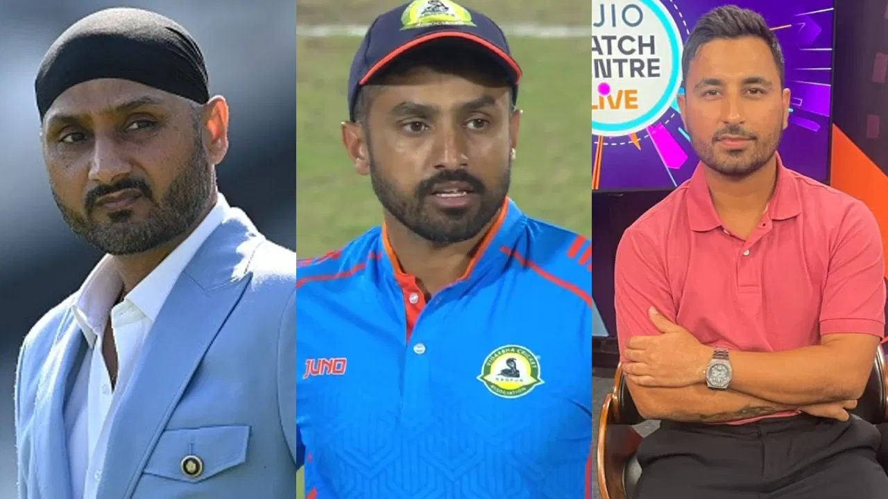 Harbhajan Singh, Karun Nair and Shreevats Goswami