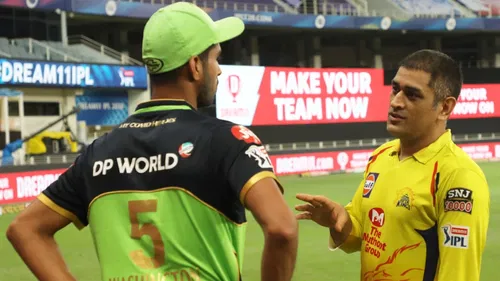 Washington Sundar and CSK icon MS Dhoni