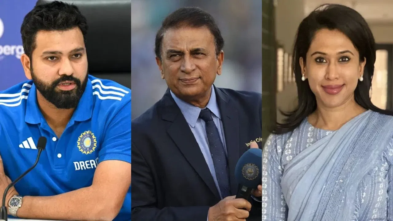 Rohit Sharma, Sunil Gavaskar and Shama Mohamed