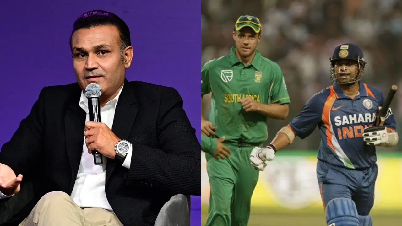 Virender Sehwag, AB de Villiers and Sachin Tendulkar