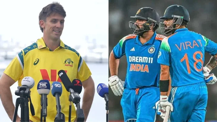 Mitchell Marsh, Virat Kohli and Rohit Sharma
