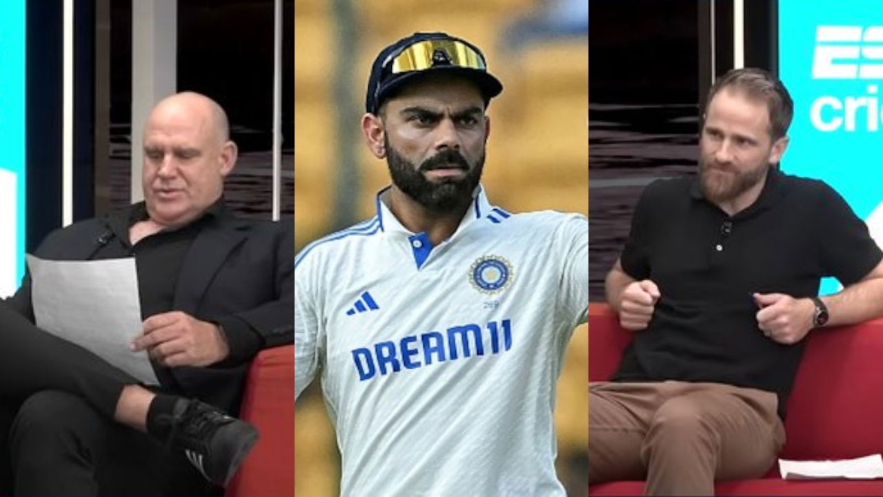 Kane Williamson, Virat Kohli and Matthew Hayden