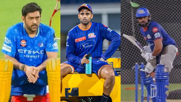 MS Dhoni, Suryakumar Yadav and Rohit Sharma