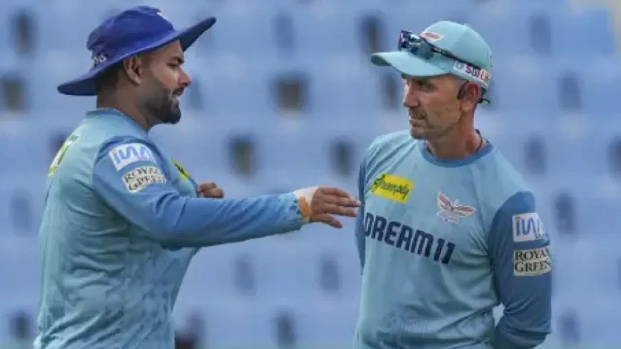 Rishabh Pant and Justin Langer