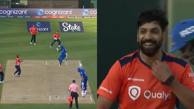 Haris Rauf in action in  Major League Cricket