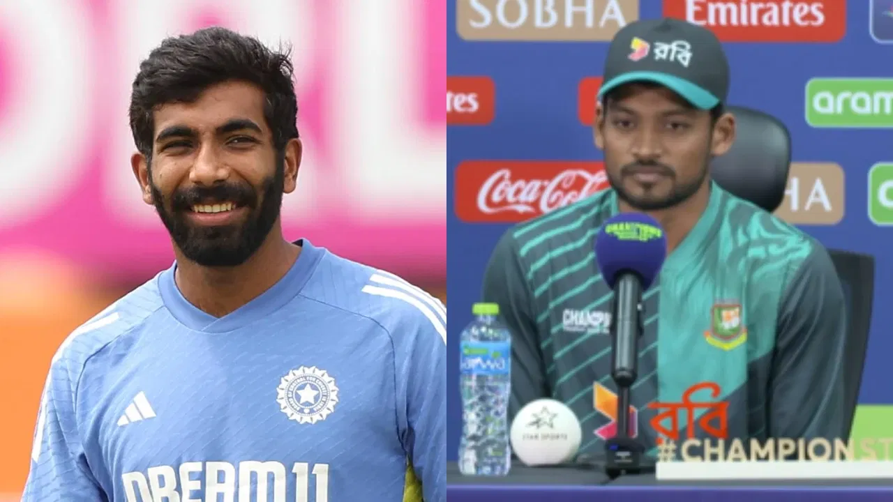 Jasprit Bumrah and Najmul Hossain Shanto