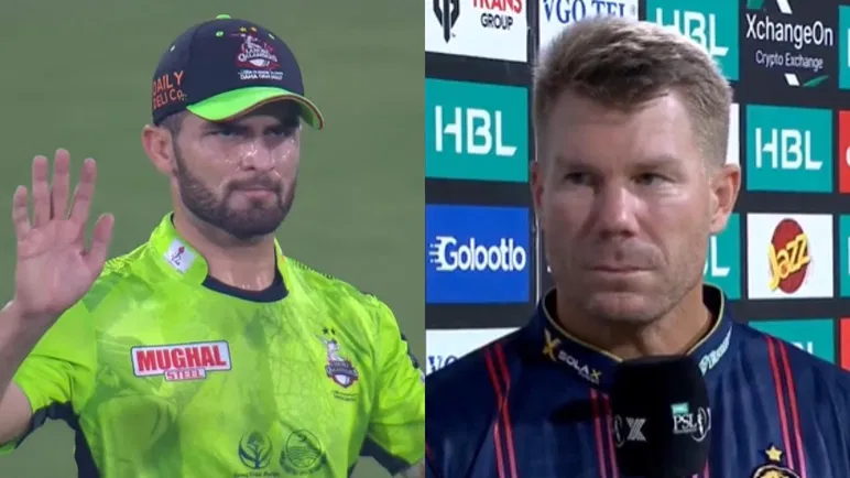 Shaheen Afridi and David Warner