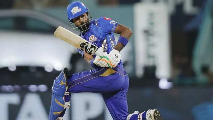 Hardik Pandya Plays A Sweep Shot