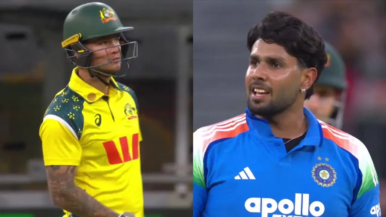 Harshit Rana Loses Cool Nearly Comes To Blows With Josh Philippe After Accidental Six In 1st ODI