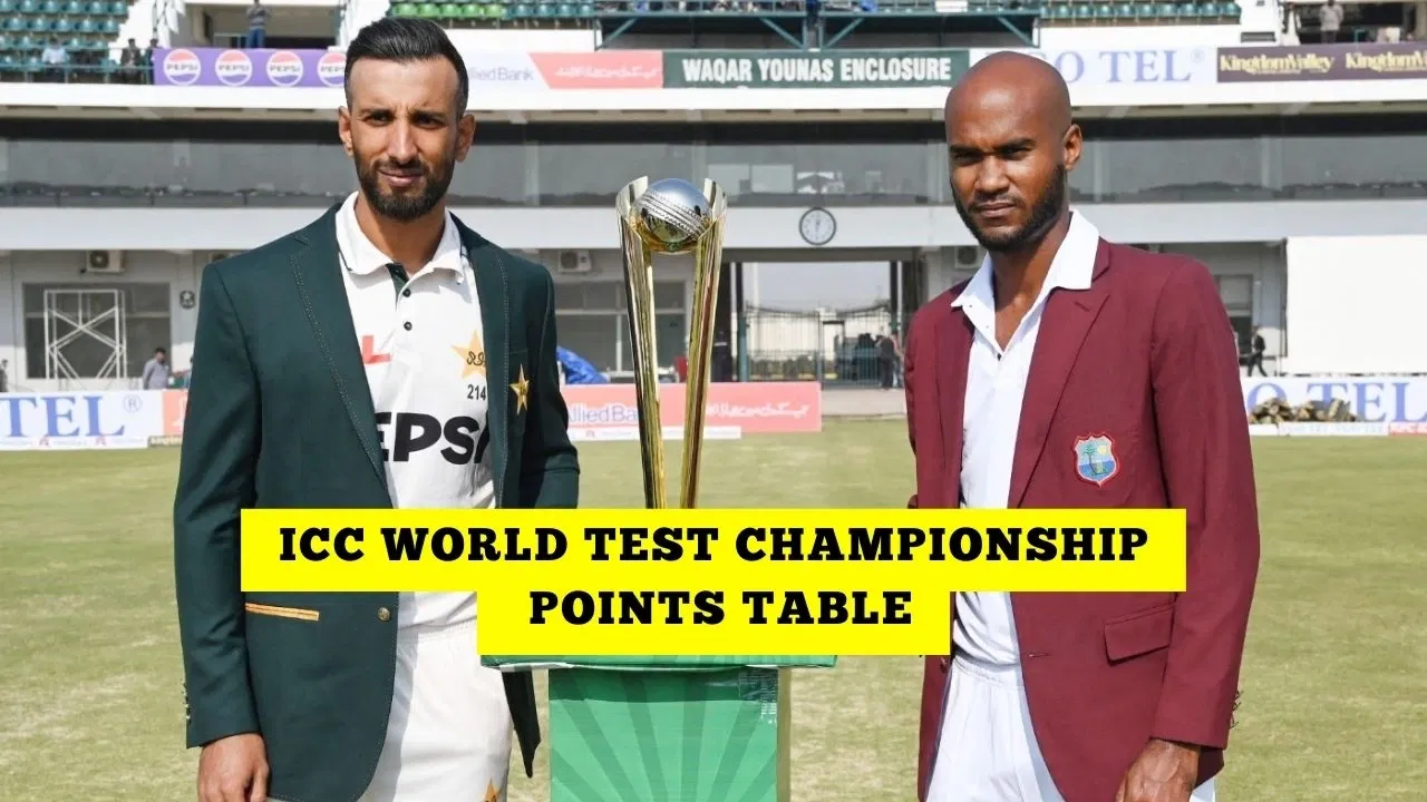 ICC World Test Championship Points Table After Pakistan Vs West Indies 1 1