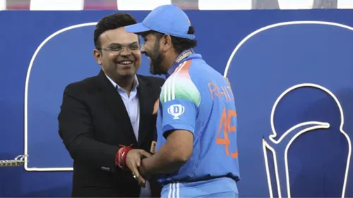 ICC Chairman Jay Shah With India Captain Rohit Sharma After CT 2025 Final