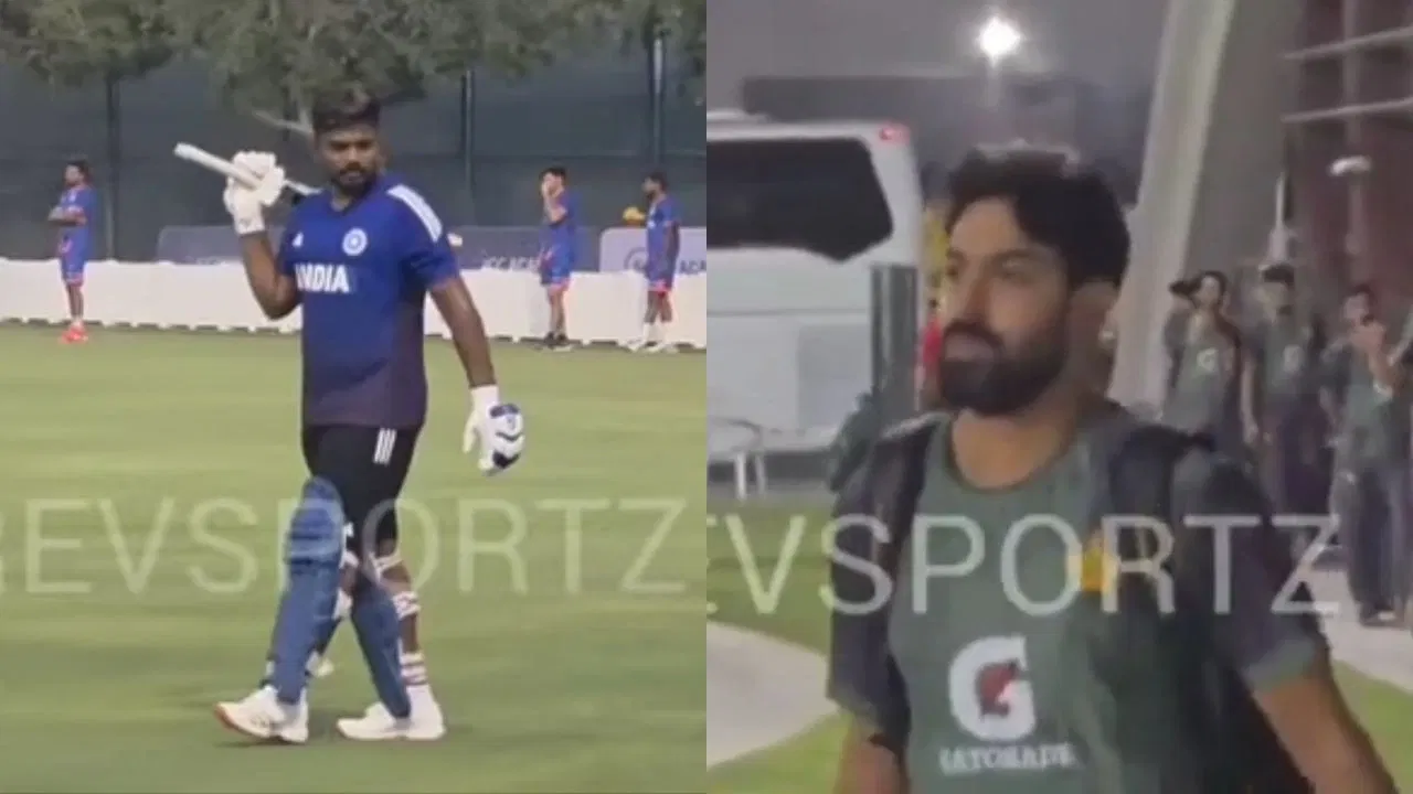 India And Pakistan Cricketers Practice Side By Side Before Asia Cup 2025 Clash