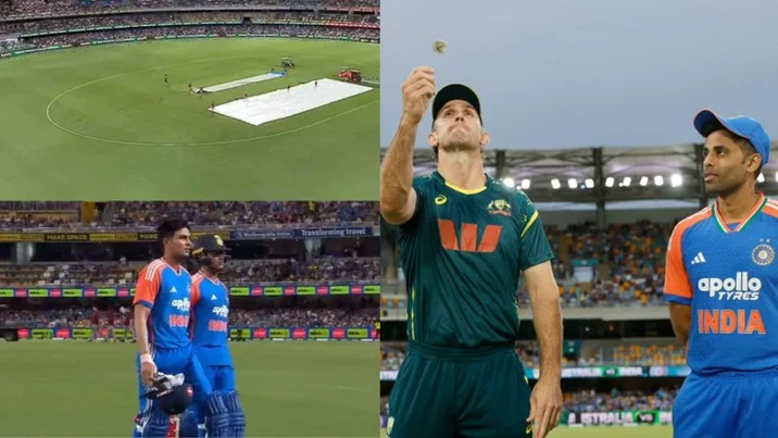 India Vs Australia 5th T20I Stopped As Lightning Strikes Brisbane Players And Spectators Evacuated From Ground