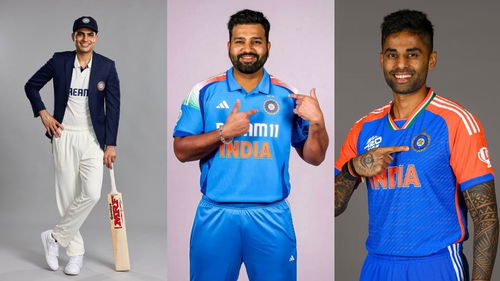 Indian Cricket Team Captains Shubman Gill Rohit Sharma Suryakumar Yadav, India Cricket Team Jersey