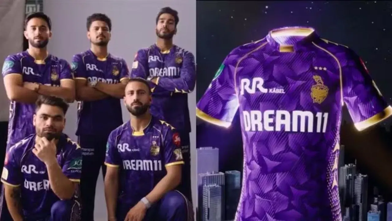 KKR Players Pose With New Jersey