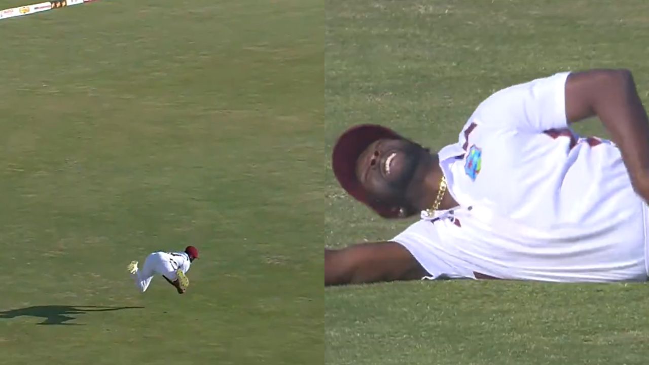 Kemar Roach Takes Brilliant Catch To Dismiss Saud Shakeel