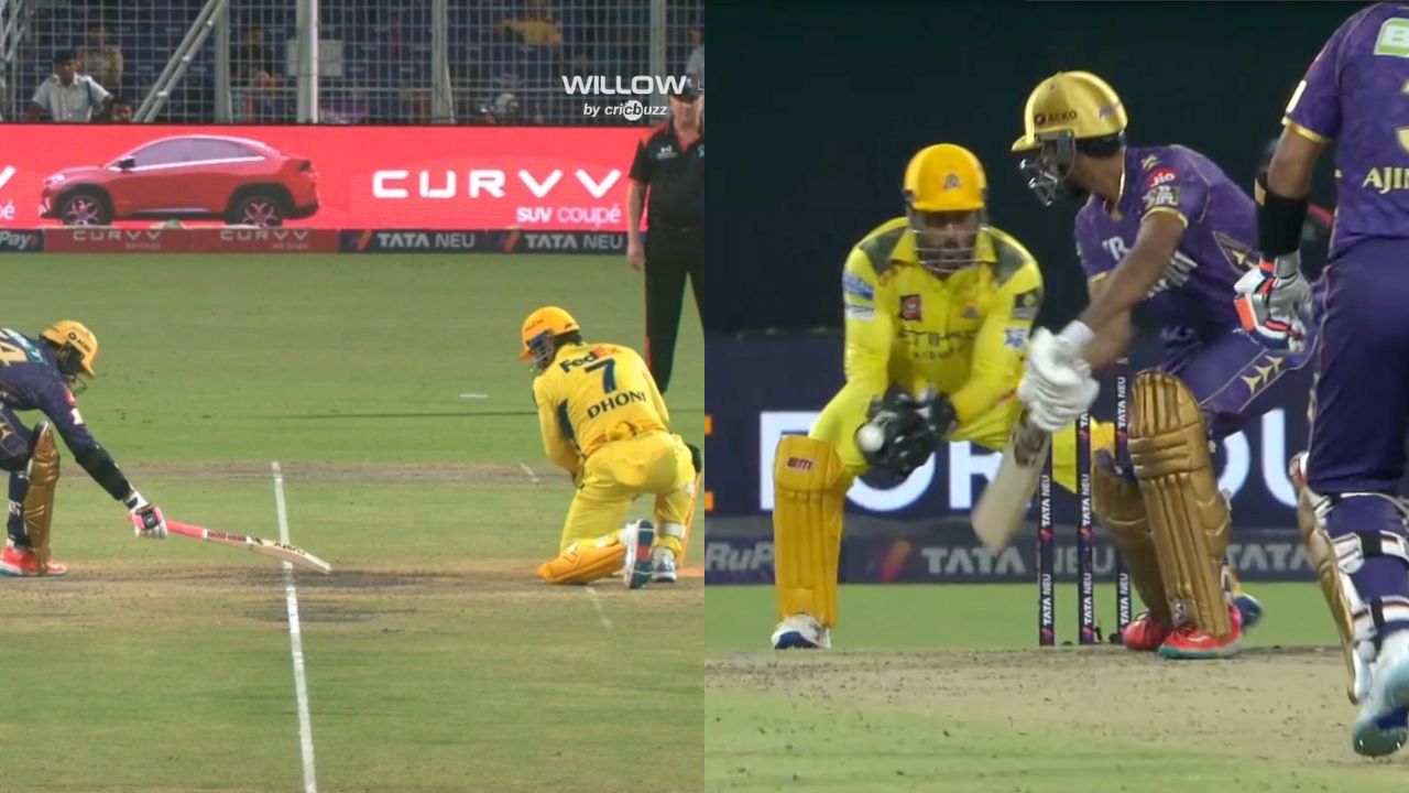MS Dhoni Stumps Sunil Narine Then Catches Angkrish Raghuvanshi
