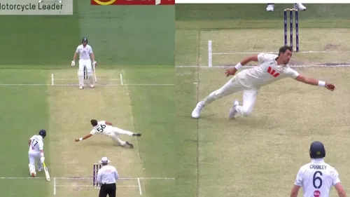 Mitchell Starc takes one-handed blinder to again dismiss Zak Crawley for a duck in Ashes opener